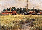 Theodore Robinson The Ship Yard painting